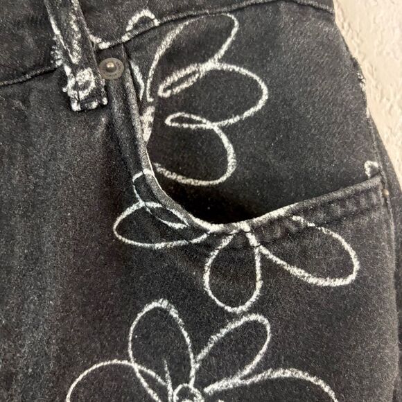Reformation Black and White Daisy High-Rise Straight Long Jeans Size 27 - Picture 6 of 16
